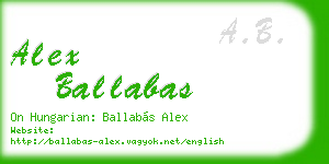 alex ballabas business card