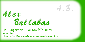 alex ballabas business card